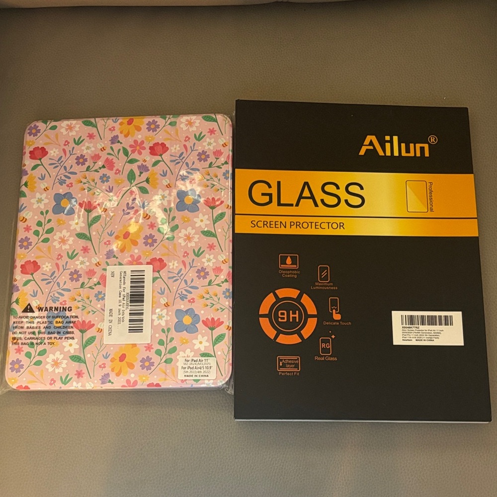 NEW 2 Piece Ailun Screen Protector with Floral Case